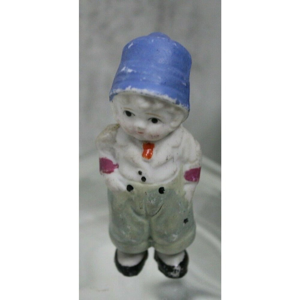 Little Bisque Antique Porcelain Dutch Boy, Penny Doll, Japan 3.5" H